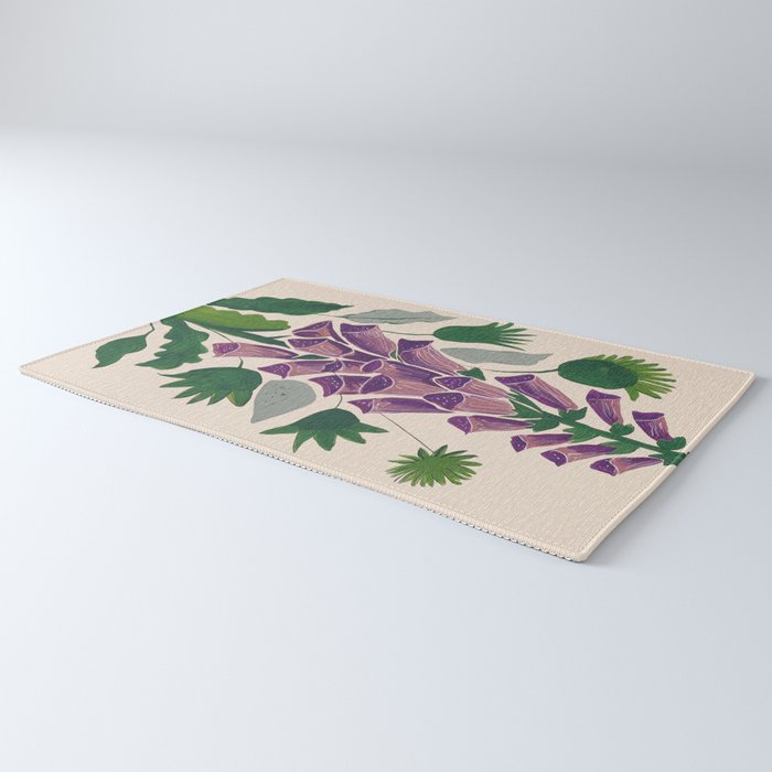 Contemporary Botanical Garden Foxglove in Bloom Rug Gallery Image 3