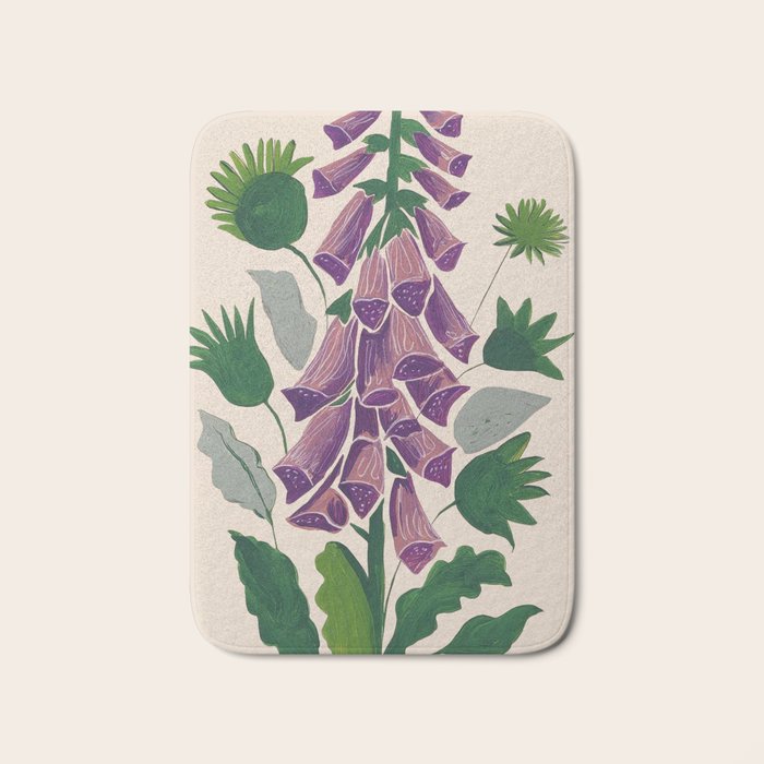 Contemporary Botanical Garden Foxglove in Bloom Bath Mat Gallery Image 1