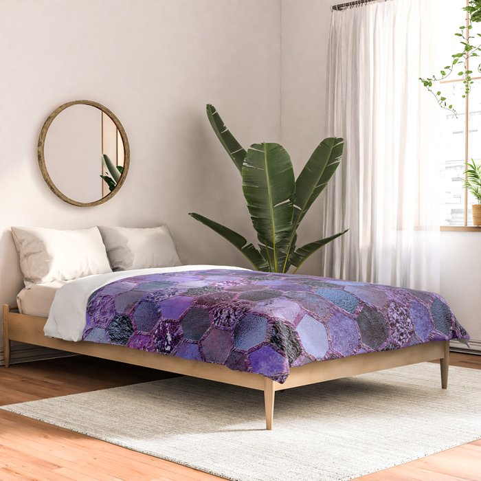 Purple geometric hexagonal elegant & luxury pattern Comforter Gallery Image 2