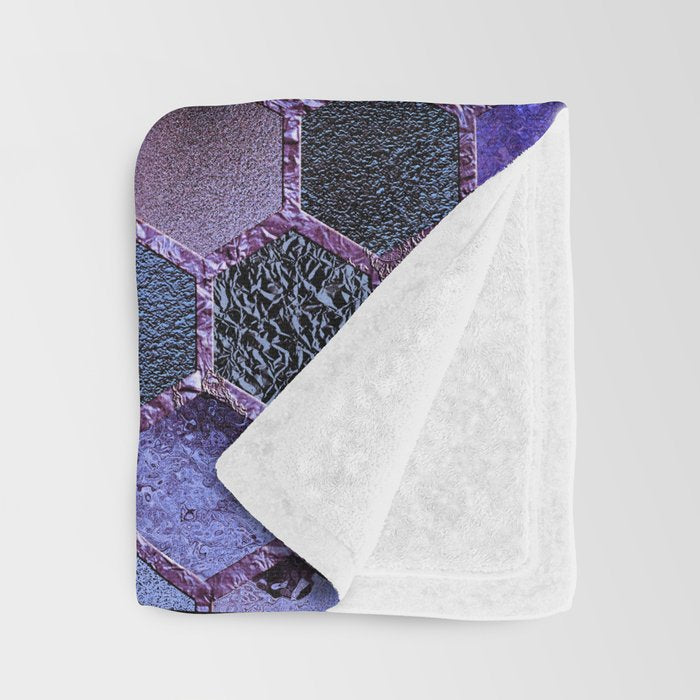 Purple geometric hexagonal elegant & luxury pattern Throw Blanket Gallery Image 3
