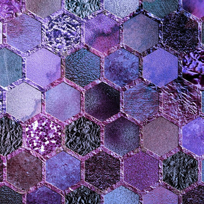 Purple geometric hexagonal elegant & luxury pattern Coffee Mug Gallery Image 2