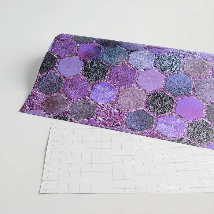 Purple geometric hexagonal elegant & luxury pattern Wrapping Paper Gallery Image 2