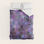 Purple geometric hexagonal elegant & luxury pattern Comforter Gallery Image 8