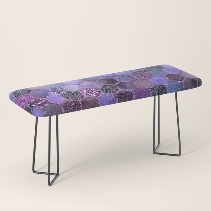 Purple geometric hexagonal elegant & luxury pattern Bench Gallery Image 1
