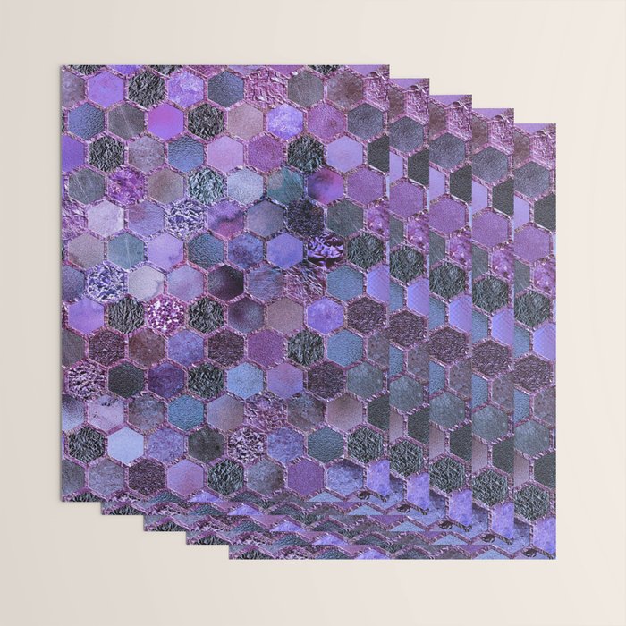 Purple geometric hexagonal elegant & luxury pattern Wrapping Paper Gallery Image 3