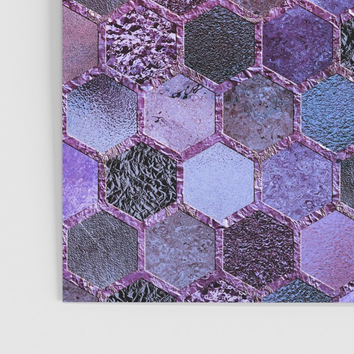 Purple geometric hexagonal elegant & luxury pattern Poster Gallery Image 3