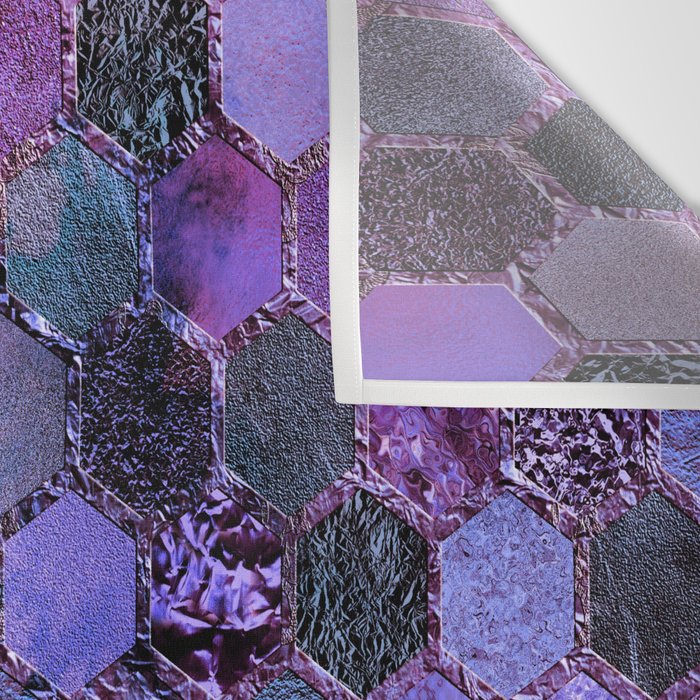 Purple geometric hexagonal elegant & luxury pattern Wall Tapestry Gallery Image 3