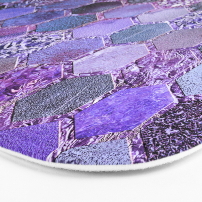 Purple geometric hexagonal elegant & luxury pattern Bath Mat Gallery Image 3