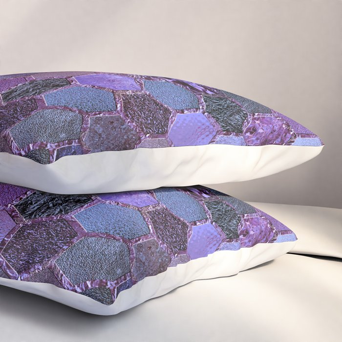 Purple geometric hexagonal elegant & luxury pattern Pillow Sham Gallery Image 3