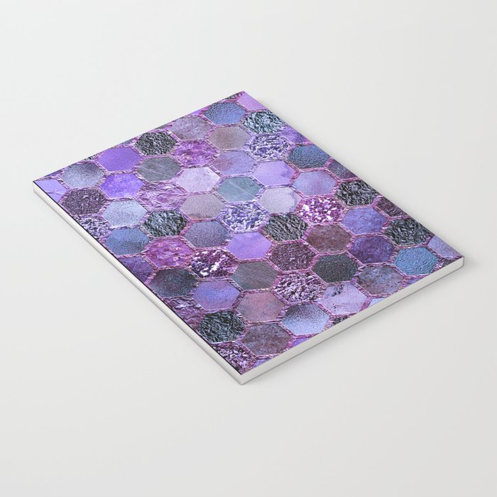 Purple geometric hexagonal elegant & luxury pattern Notebook Gallery Image 3