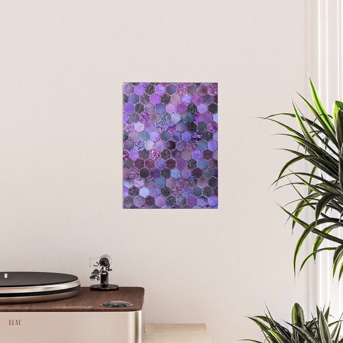 Purple geometric hexagonal elegant & luxury pattern Poster Gallery Image 2
