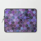 Purple geometric hexagonal elegant & luxury pattern Laptop Sleeve Gallery Image 1