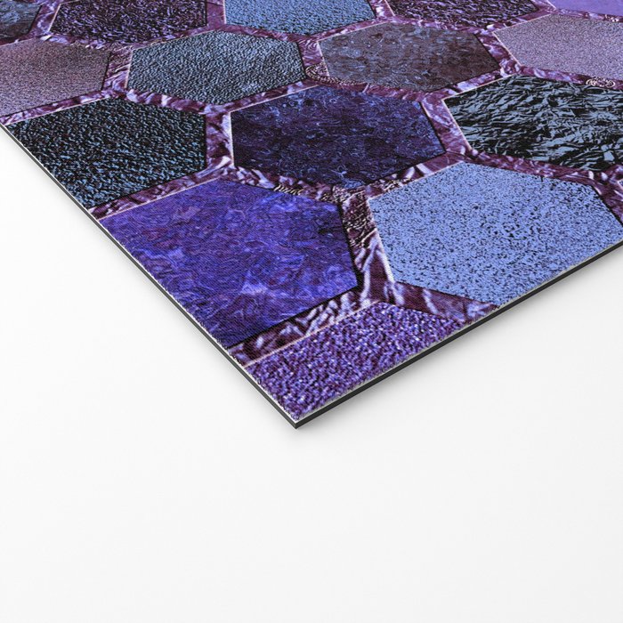 Purple geometric hexagonal elegant & luxury pattern Welcome Mat Gallery Image 2