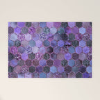 Purple geometric hexagonal elegant & luxury pattern Welcome Mat Gallery Image 1