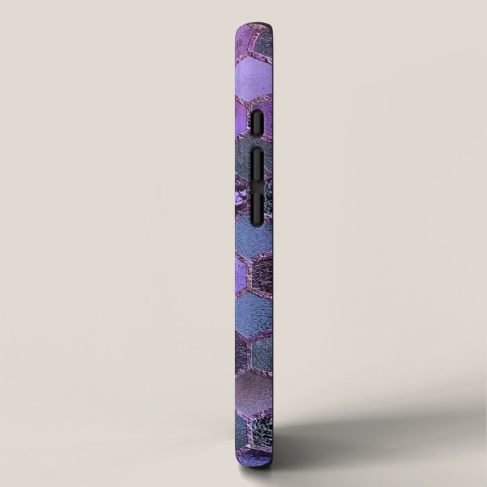 Purple geometric hexagonal elegant & luxury pattern iPhone Case Gallery Image 2