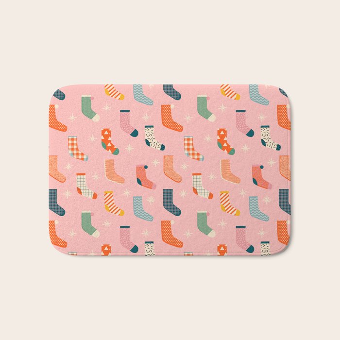 Christmas socks Bath Mat Gallery Image 1