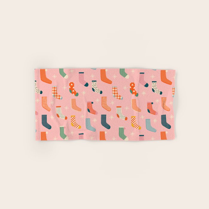 Christmas socks Bath Towel Gallery Image 1