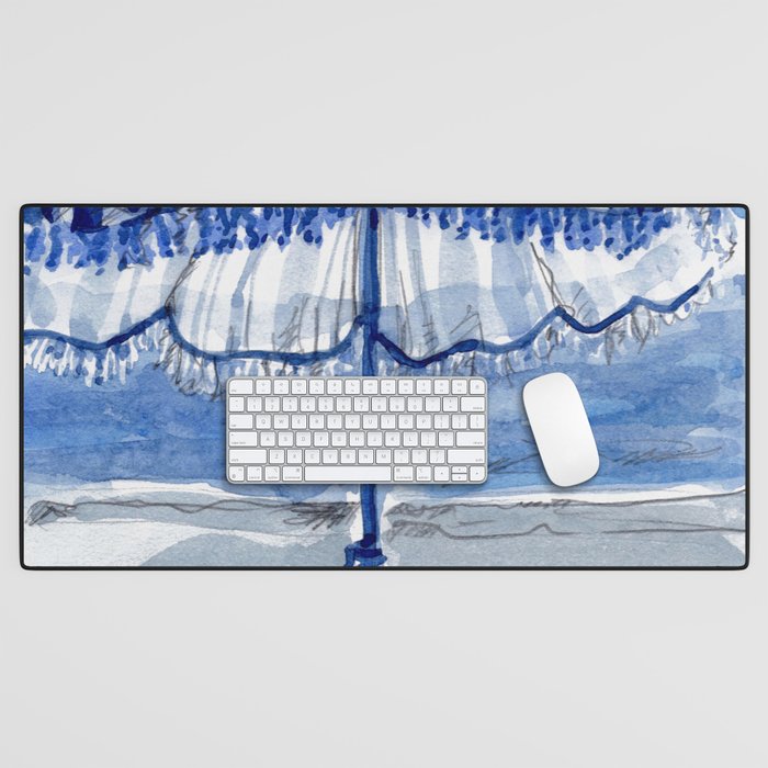 Blue Beach Umbrella Shade Desk Mat Gallery Image 1