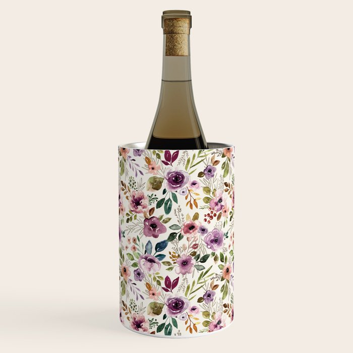 Autumn Amethyst Floral Wine Chiller Gallery Image 1