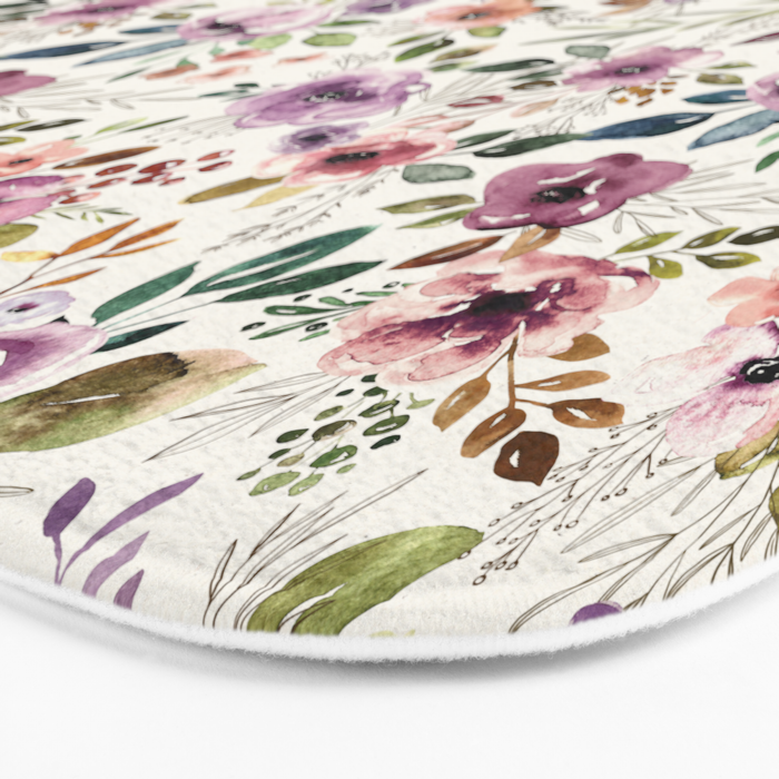Autumn Amethyst Floral Bath Mat Gallery Image 3