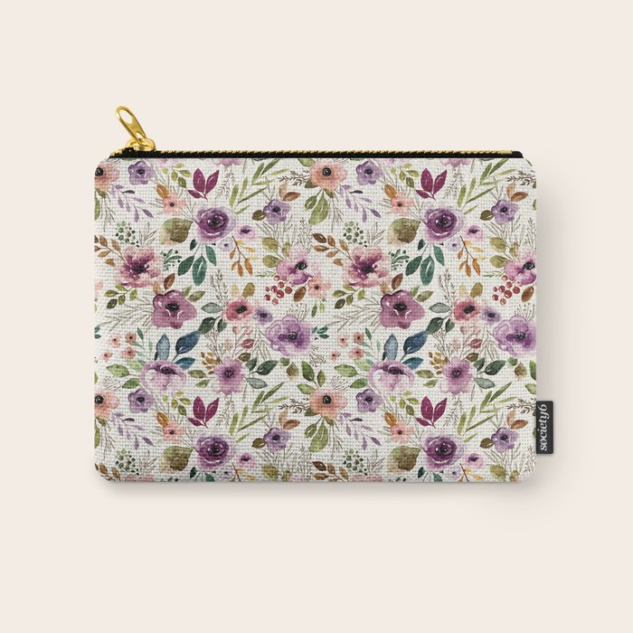 Autumn Amethyst Floral Carry All Pouch Gallery Image 1