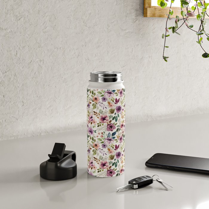 Autumn Amethyst Floral Water Bottle Gallery Image 4