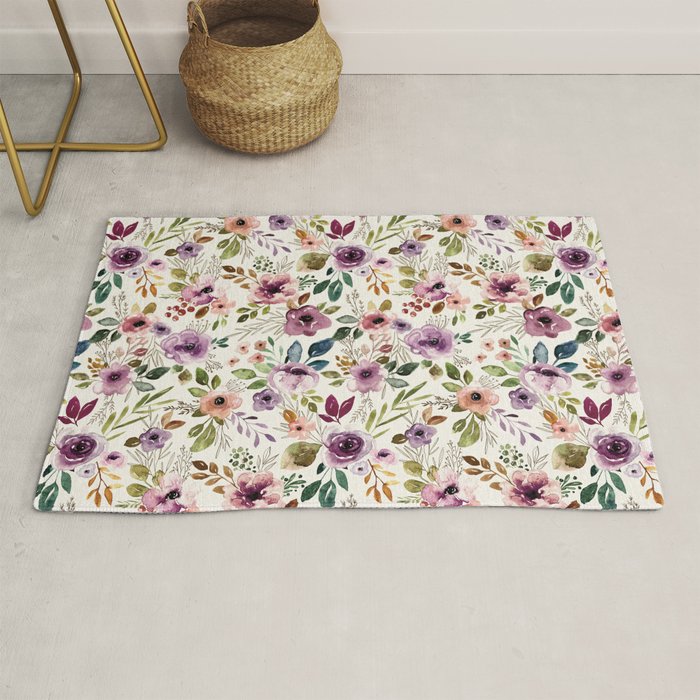 Autumn Amethyst Floral Rug Gallery Image 1