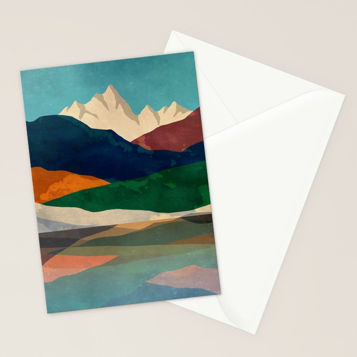 Mountains by the lake Stationery Card Gallery Image 2