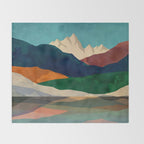 Mountains by the lake Throw Blanket Gallery Image 2
