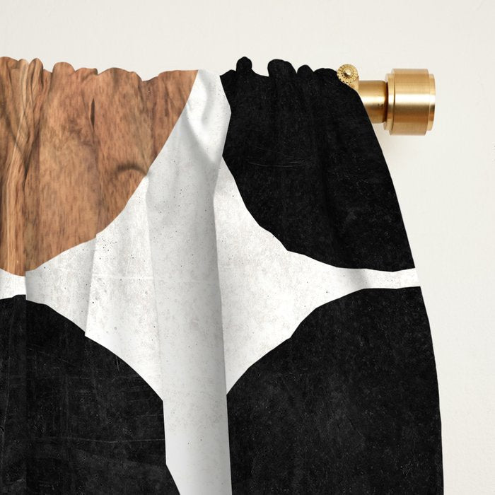 Mid-Century Modern Pattern No.1 - Concrete and Wood Window Curtain Gallery Image 2