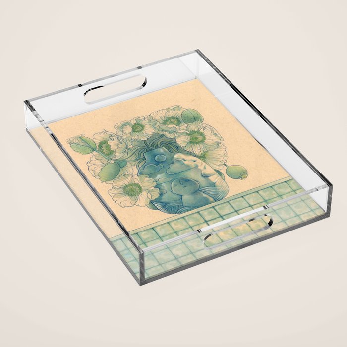 Blue Bud Vase Acrylic Tray Gallery Image 1