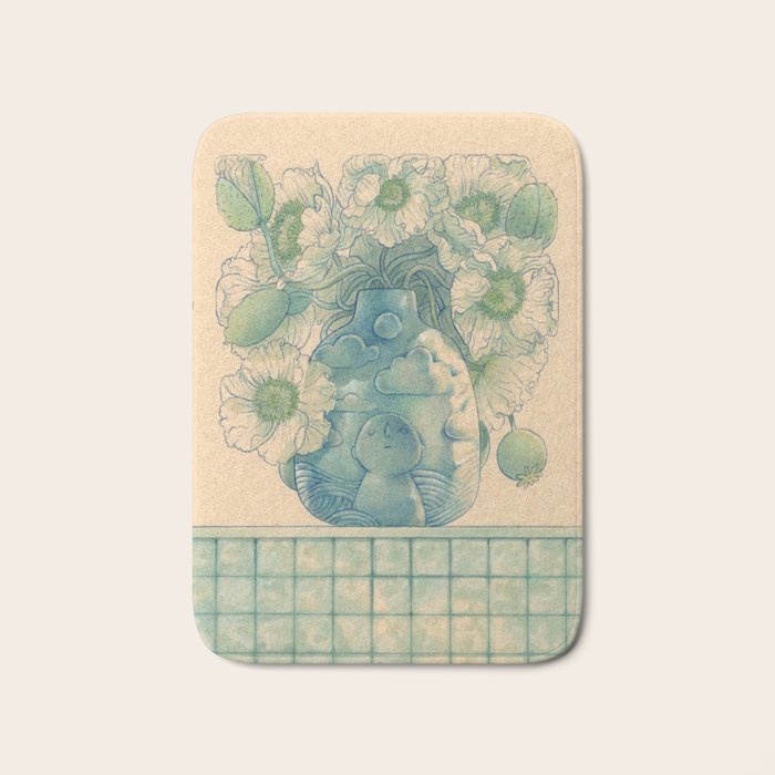 Blue Bud Vase Bath Mat Gallery Image 1