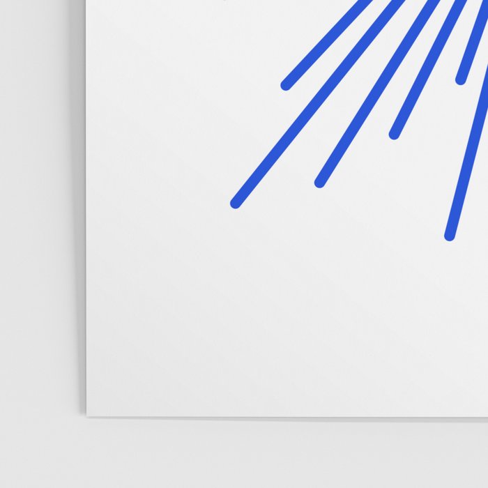Royal Blue Mid Century Modern Minimal Sunburst Retro Sun Poster Gallery Image 3