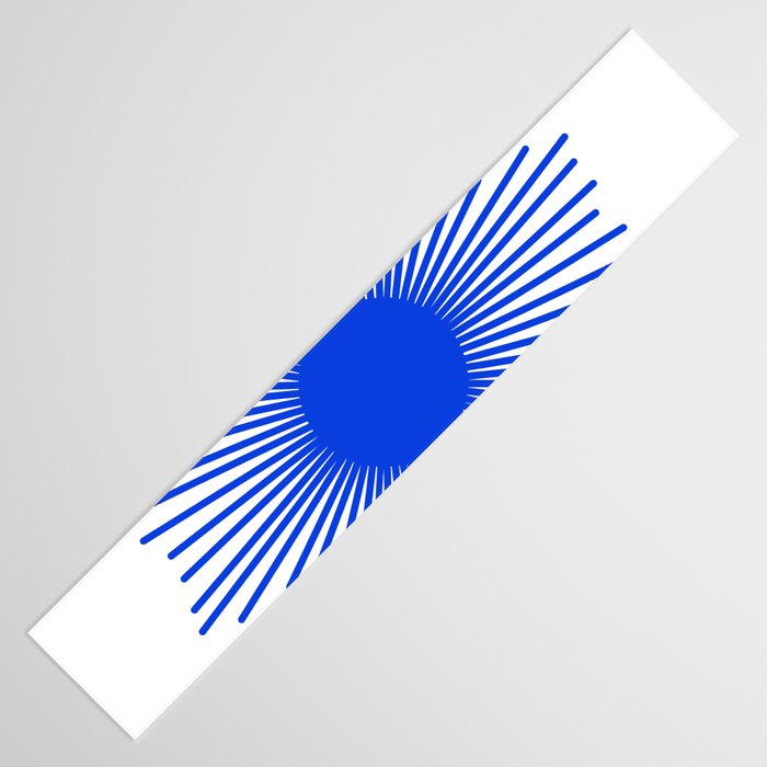 Royal Blue Mid Century Modern Minimal Sunburst Retro Sun Table Runner Gallery Image 3