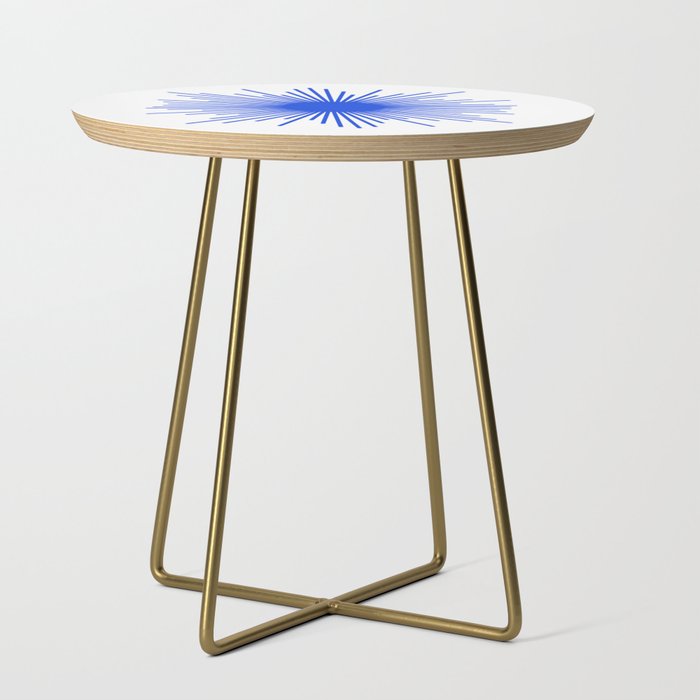 Royal Blue Mid Century Modern Minimal Sunburst Retro Sun Side Table Gallery Image 1