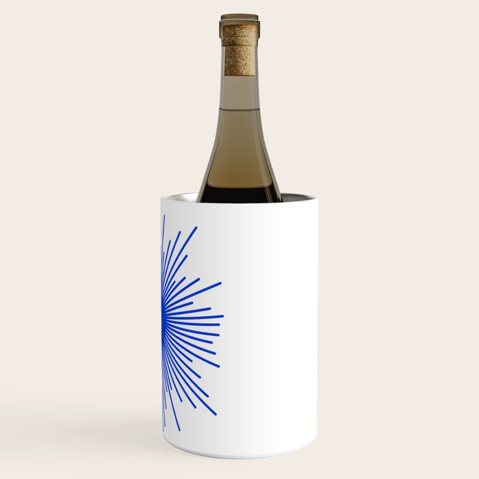Royal Blue Mid Century Modern Minimal Sunburst Retro Sun Wine Chiller Gallery Image 3