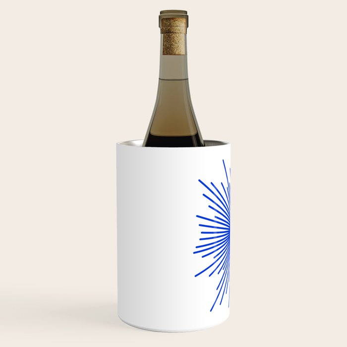 Royal Blue Mid Century Modern Minimal Sunburst Retro Sun Wine Chiller Gallery Image 2