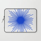 Royal Blue Mid Century Modern Minimal Sunburst Retro Sun Laptop Sleeve Gallery Image 1