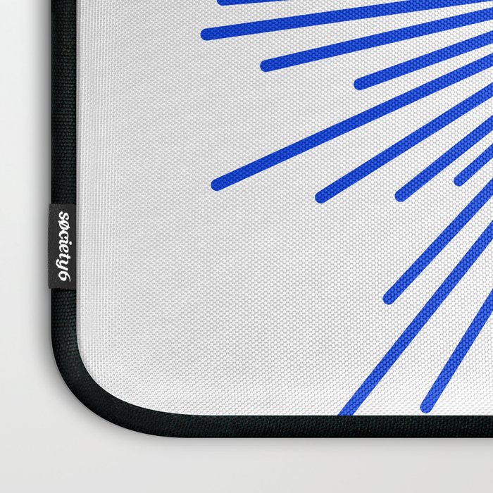 Royal Blue Mid Century Modern Minimal Sunburst Retro Sun Laptop Sleeve Gallery Image 3