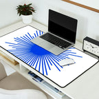 Royal Blue Mid Century Modern Minimal Sunburst Retro Sun Desk Mat Gallery Image 2