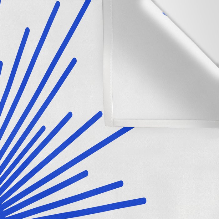 Royal Blue Mid Century Modern Minimal Sunburst Retro Sun Wall Tapestry Gallery Image 3