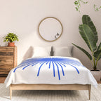 Royal Blue Mid Century Modern Minimal Sunburst Retro Sun Comforter Gallery Image 3