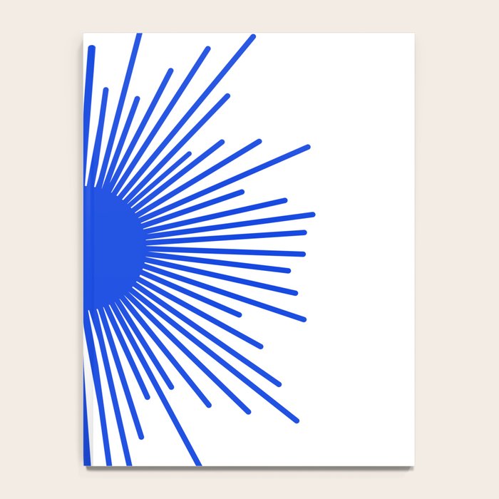 Royal Blue Mid Century Modern Minimal Sunburst Retro Sun Notebook Gallery Image 4