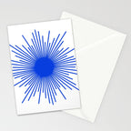 Royal Blue Mid Century Modern Minimal Sunburst Retro Sun Stationery Card Gallery Image 2
