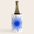 Royal Blue Mid Century Modern Minimal Sunburst Retro Sun Wine Chiller Gallery Image 1
