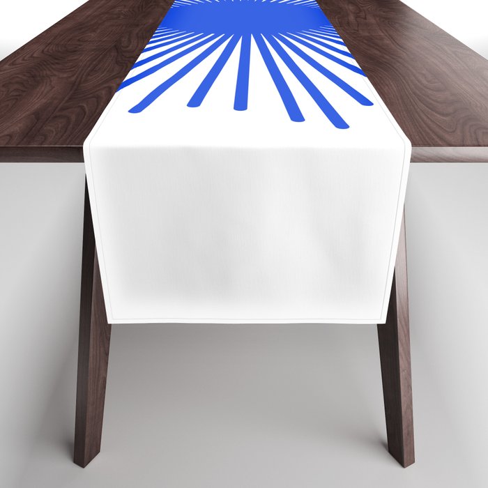 Royal Blue Mid Century Modern Minimal Sunburst Retro Sun Table Runner Gallery Image 1