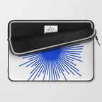 Royal Blue Mid Century Modern Minimal Sunburst Retro Sun Laptop Sleeve Gallery Image 2