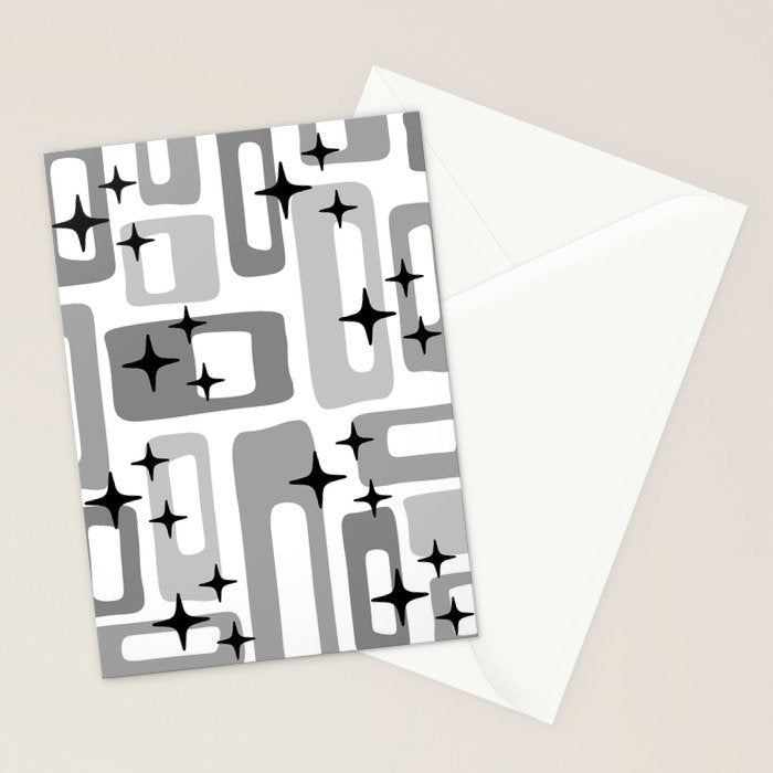 Retro Mid Century Modern Abstract Pattern 241 Stationery Card Gallery Image 2