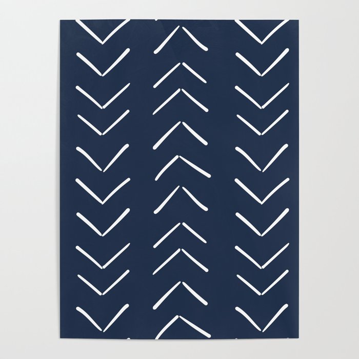 Boho Big Arrows in Navy Poster Gallery Image 1