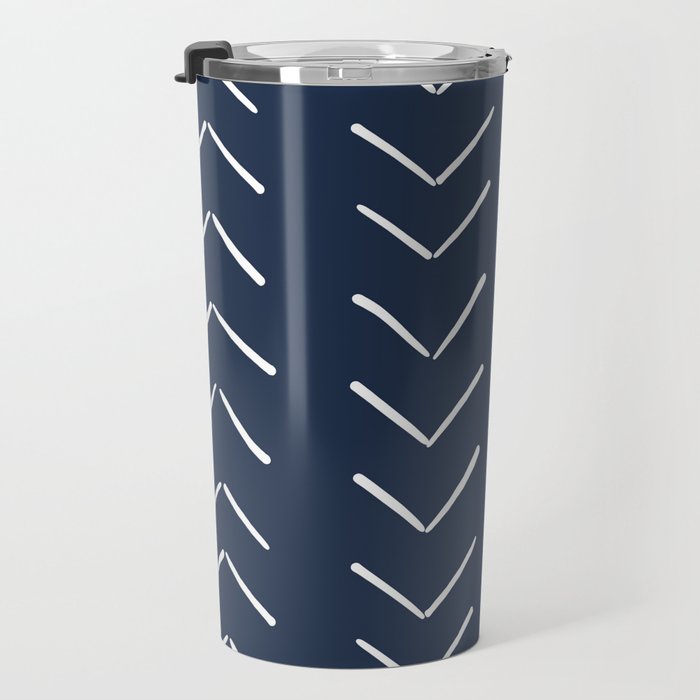 Boho Big Arrows in Navy Travel Mug Gallery Image 3